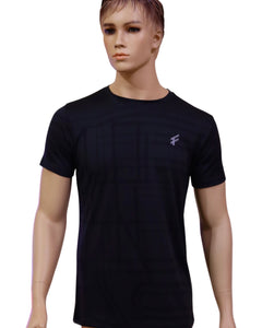 Polyester Dri Fit Breathable Sports T-Shirt for Men-Gym Wear for Men-Black - FH Modes
